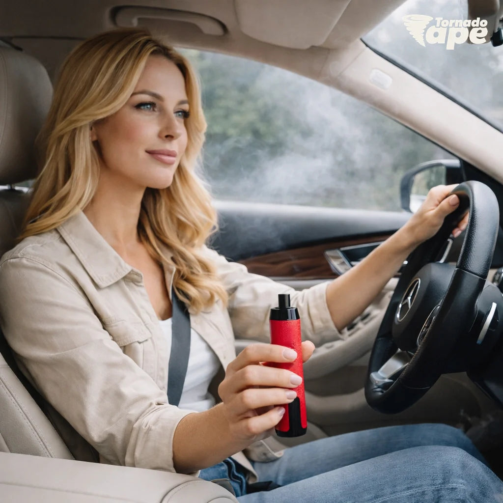 RandM Vape beim Autofahren