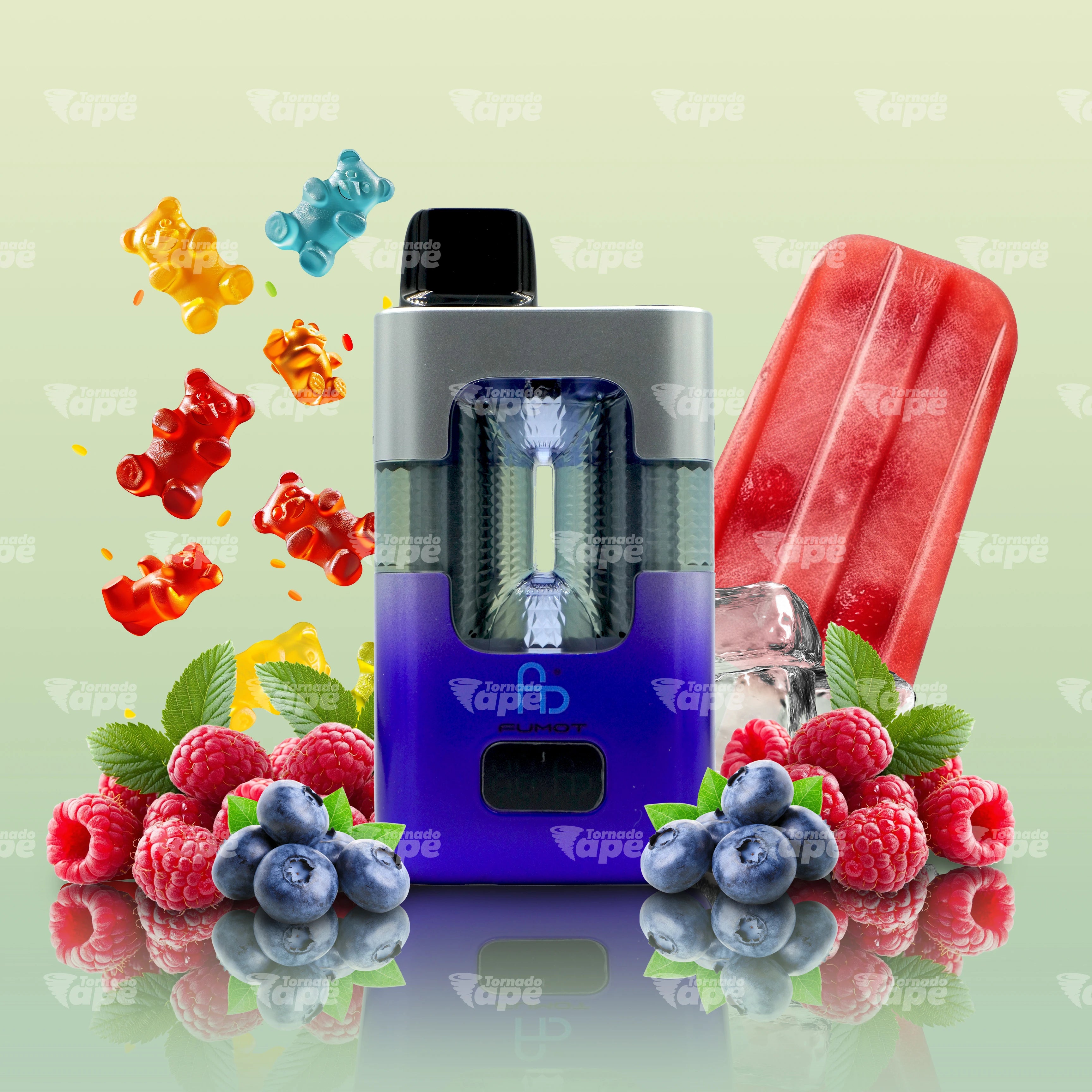 Fumot 50000 Blue Razz Gummy Bear Blue Razz Ice Pop Vape mit süßem Blue Razz Fruchtgummi und Ice Pop Geschmack