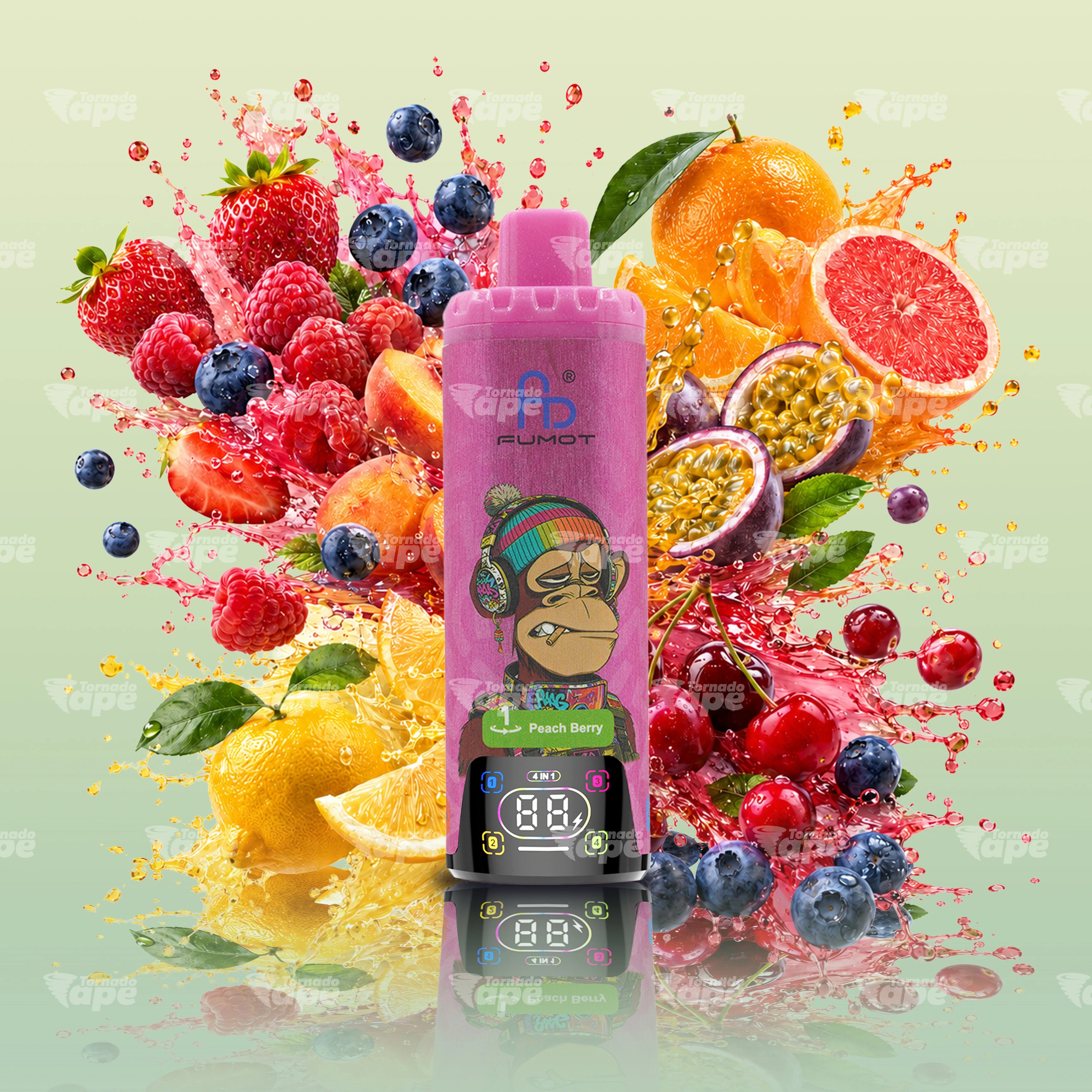 Eco 4in1 80K - Peach Berry & Lemon Peach & Passionfruit Grapefruit Orange & Blueberry Cherry Cranberry