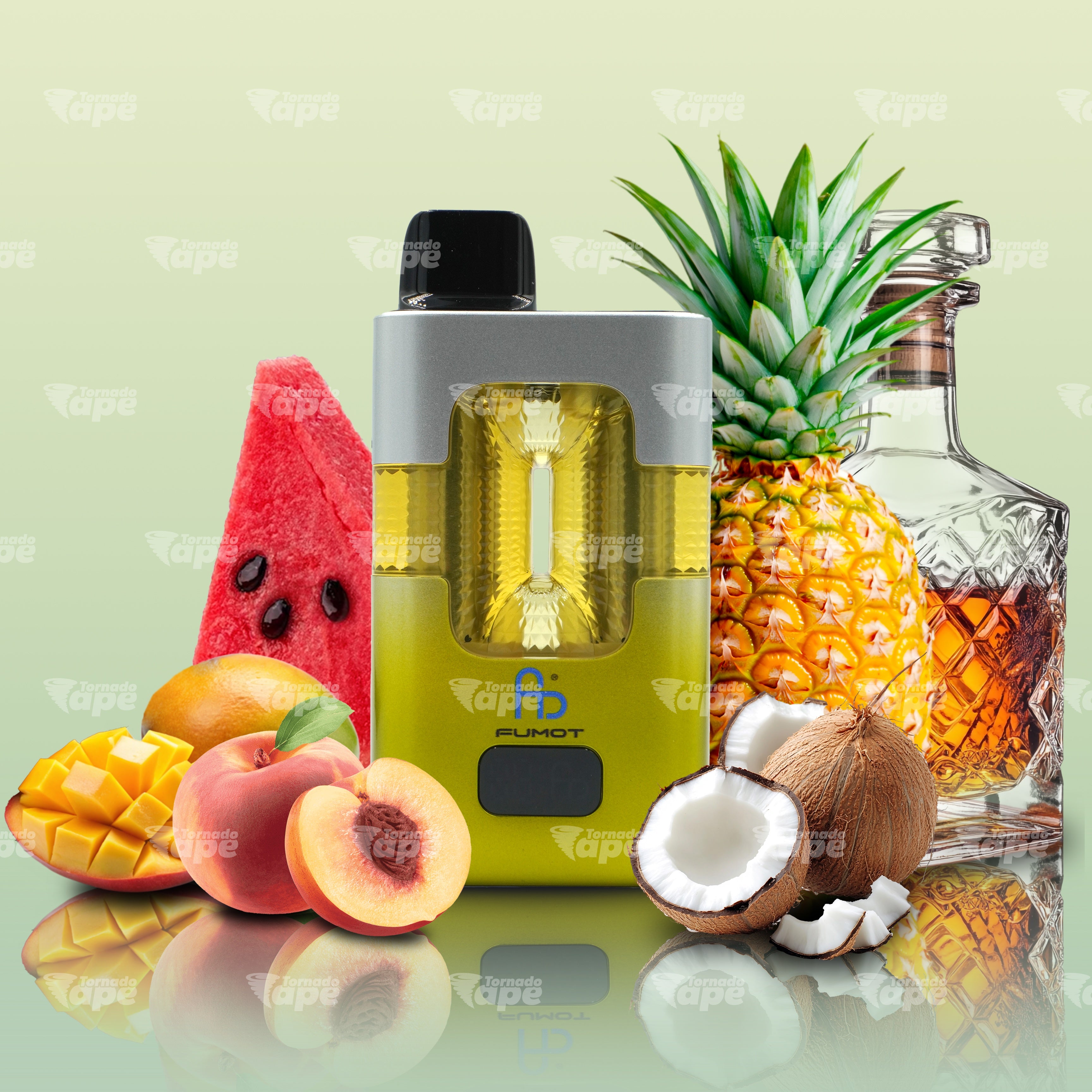 Fumot Vape 50000 Peach Mango Watermelon Pina Colada mit Pfirsich Mango Wassermelone und Pina Colada Geschmack