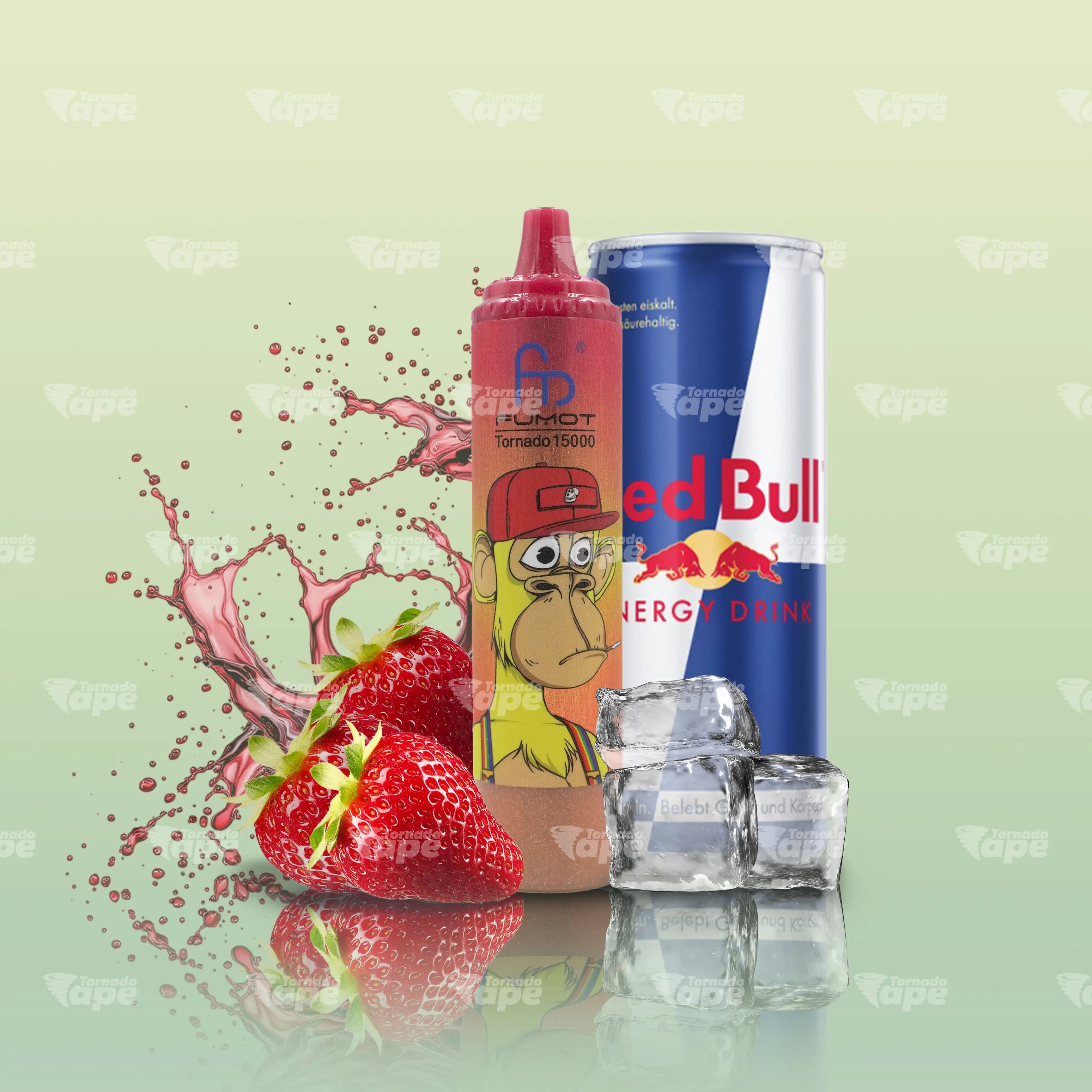 RandM Tornado 15000 Strawberry Redbull Vape mit Erdbeer und Energy Drink Geschmack